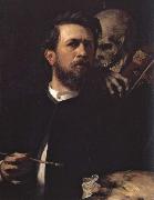 Arnold Bocklin Self-Portrait with Death Playing the Violin painting